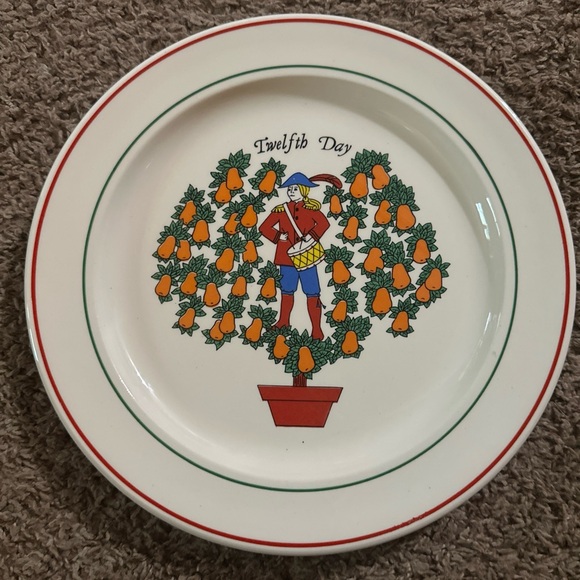 Vintage Taylorton 12 Days of Christmas Dinner Plates Twelfth Day 12 USA 10.5” - Picture 1 of 7